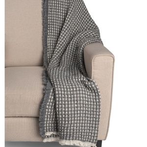 Made In Portugal Wool Cotton Blend Waffle Knit Throw
